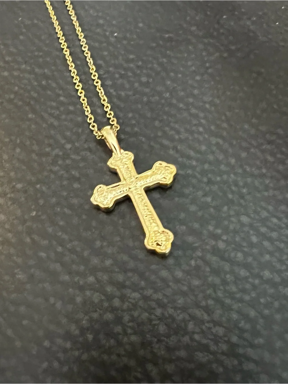 Gold Cross Pendant Necklace with Clear Stones - Women Jewelry